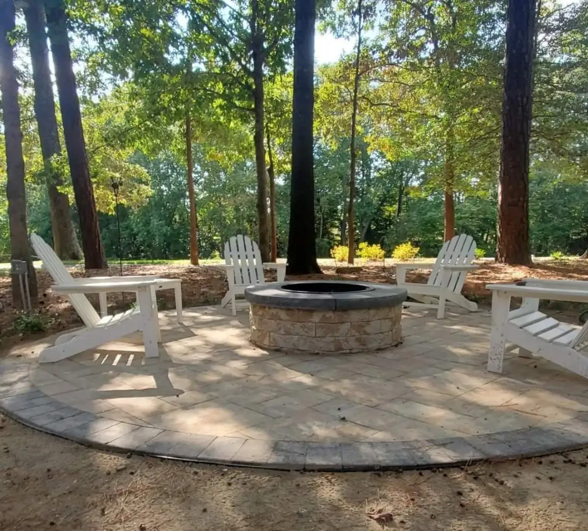 Landscape lighting on paver patio and walkway in Sussex County Delaware
